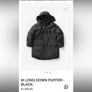 Black Long Holden Down Puffer Coat
